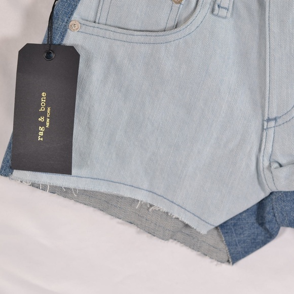 Rag & Bone Two-Toned Jean Shorts Size: 23 - Picture 4 of 6